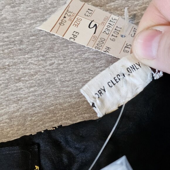 80s Womens Small Black Mermaid Sequins Tank Evening Blouse Silk Cocktail NWT - Picture 11 of 12